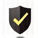 Icon representing integrity with a shield and checkmark